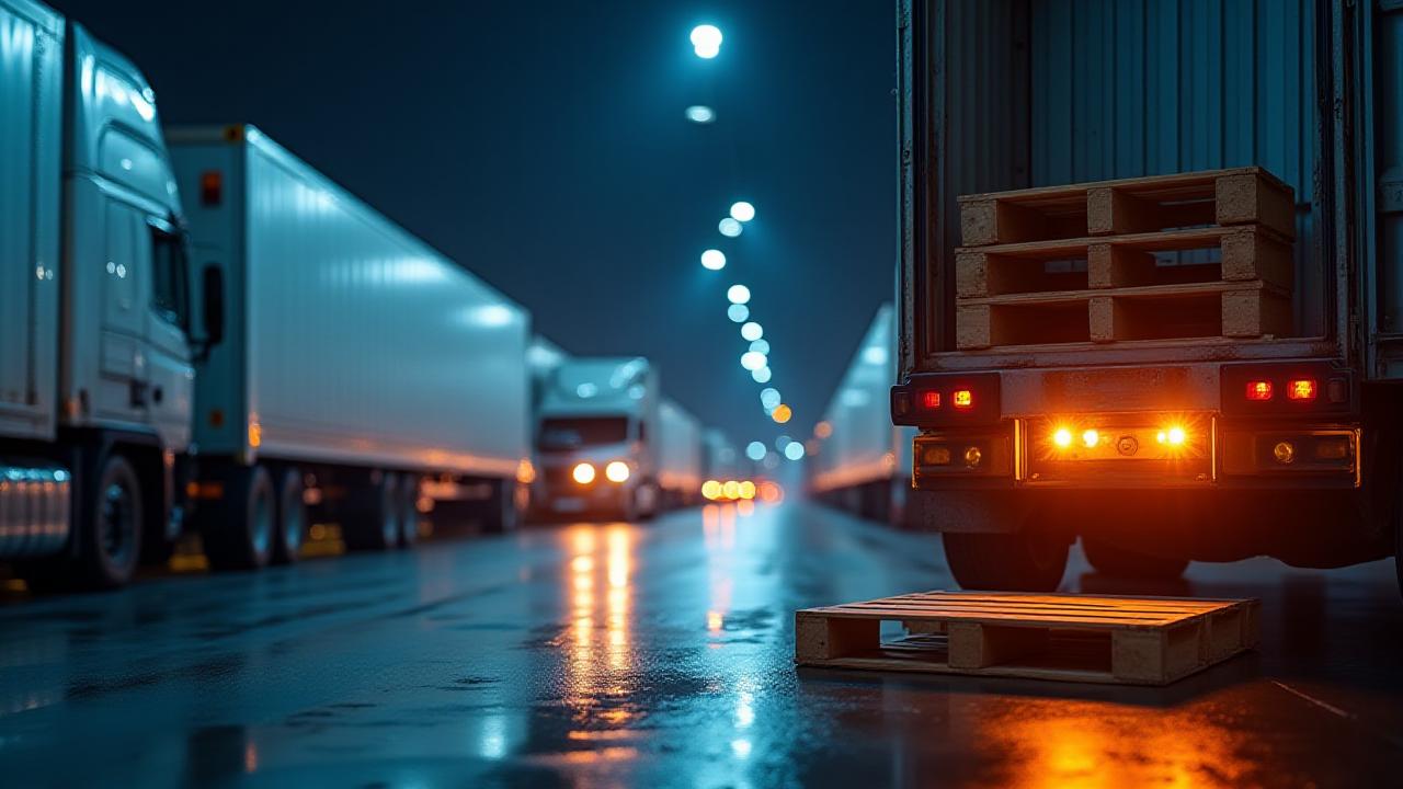 Logistics professional managing palletized LTL freight in a modern Baltimore terminal